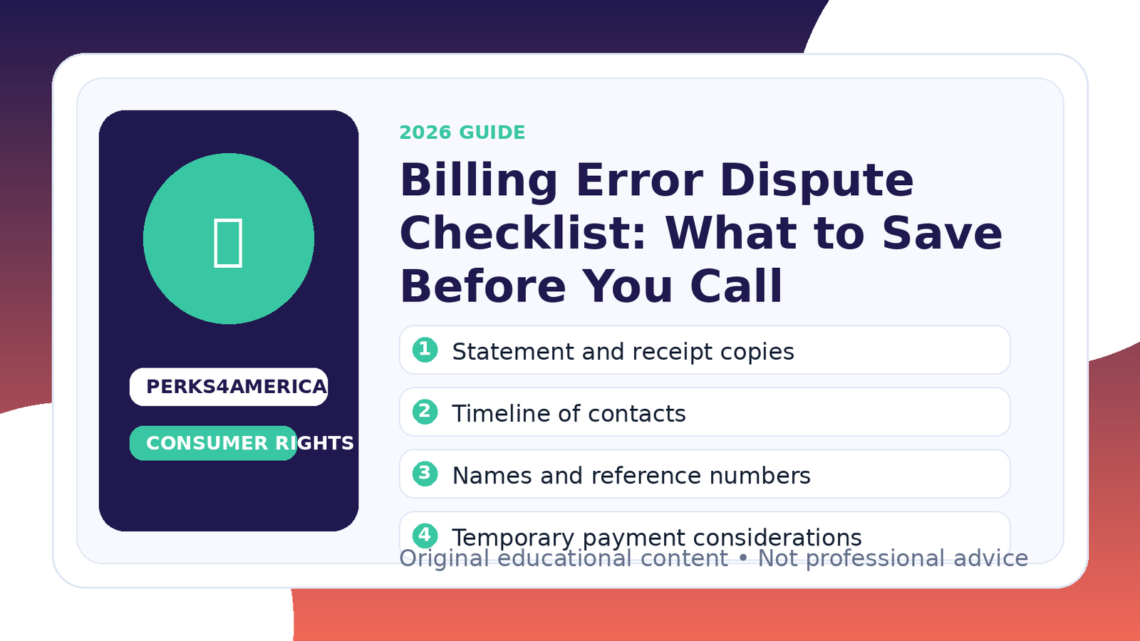 Billing Error Dispute Checklist: What to Save Before You Call
