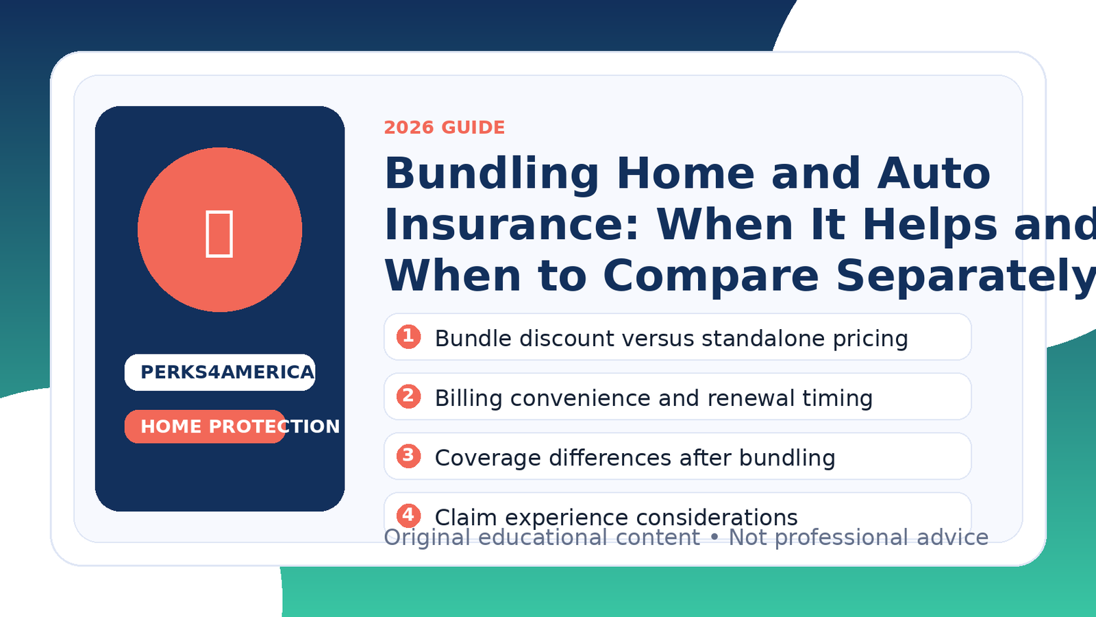 Bundling Home and Auto Insurance: When It Helps and When to Compare Separately