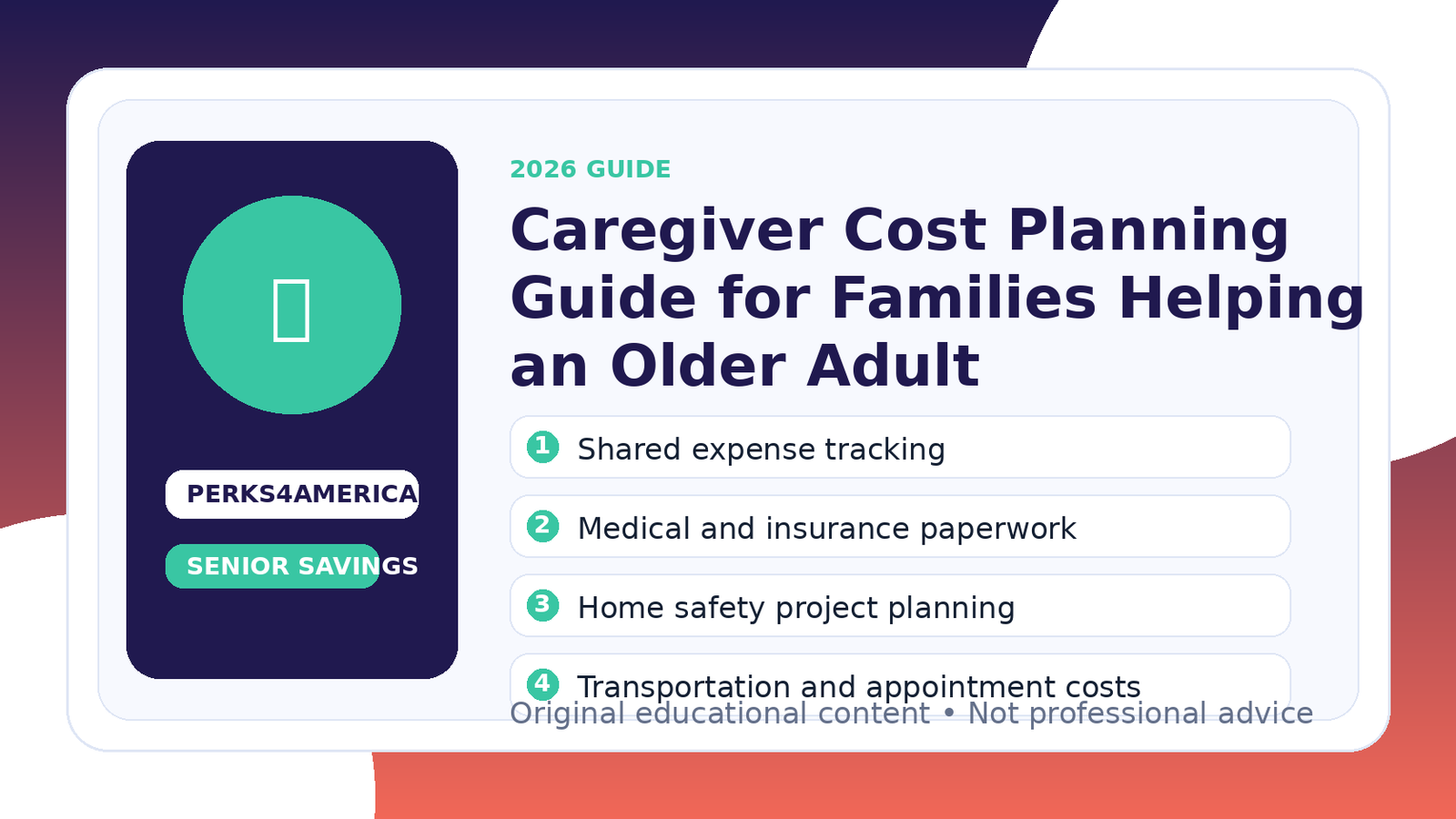 Caregiver Cost Planning Guide for Families Helping an Older Adult