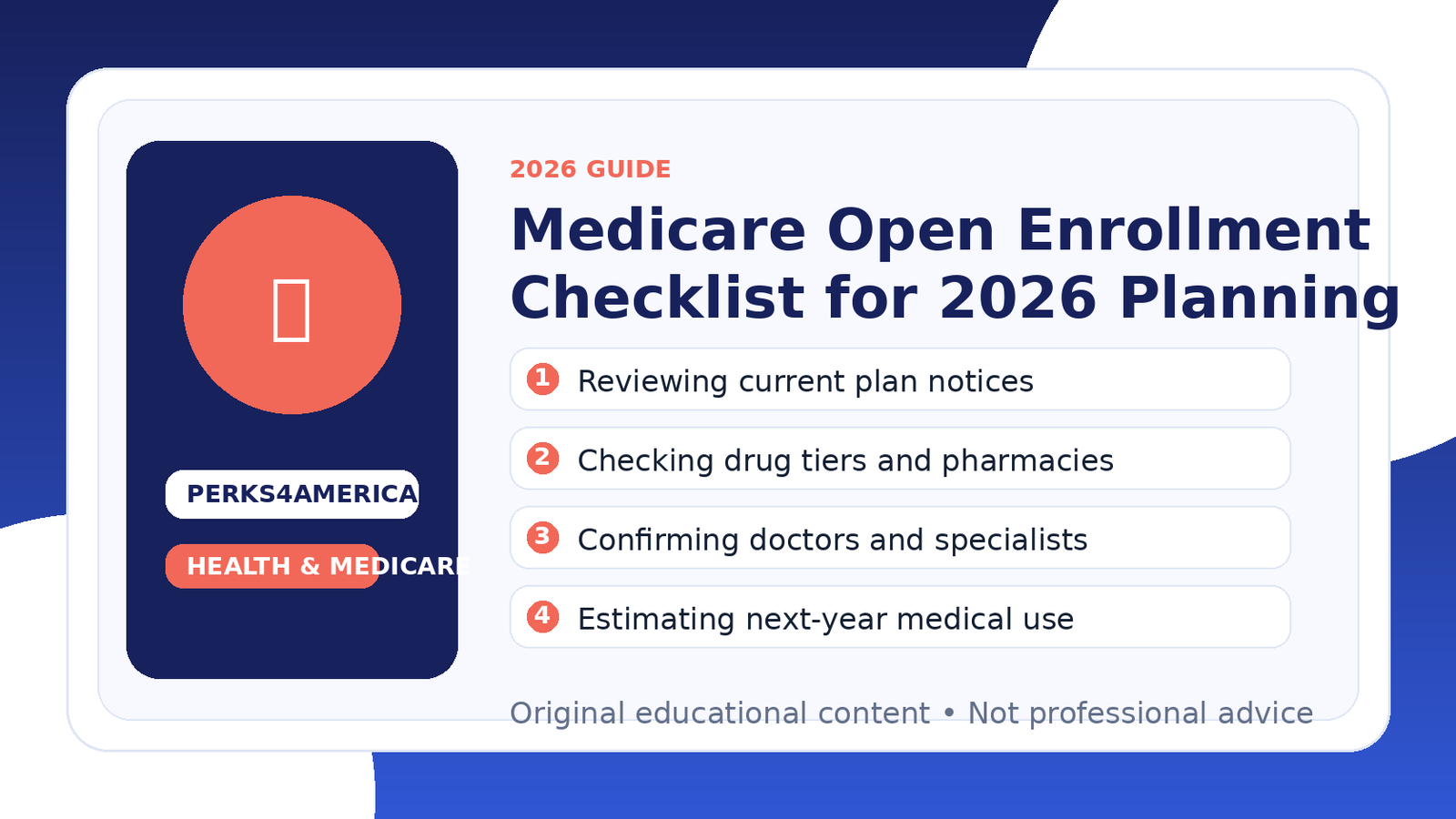 Medicare Open Enrollment Checklist for 2026 Planning
