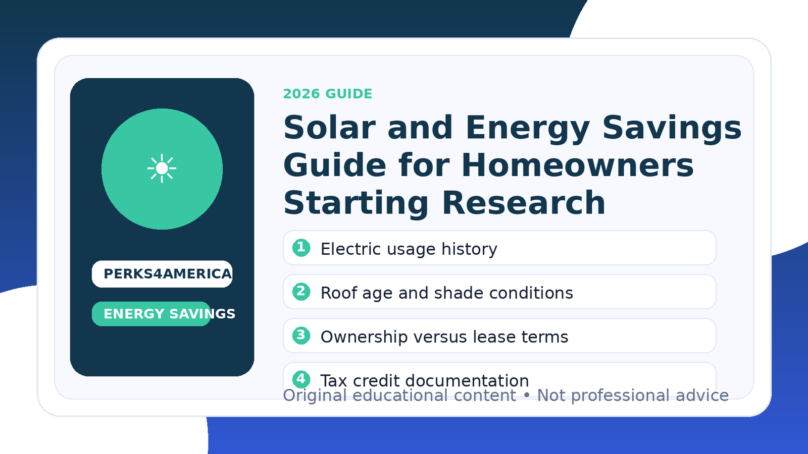 Solar and Energy Savings Guide for Homeowners Starting Research